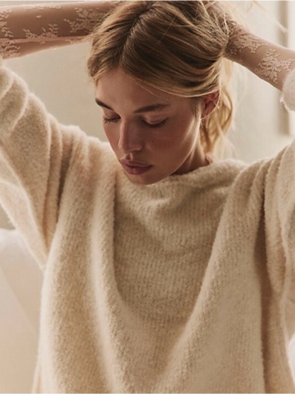 NWT We The Free Tango Pullover Cream Size S